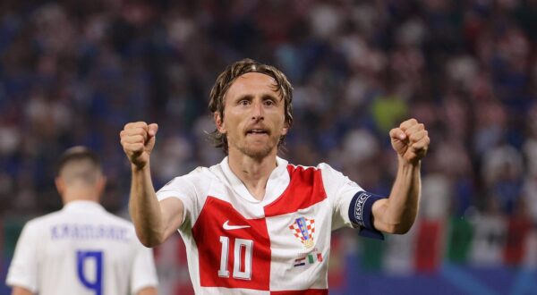 24.06.2024., stadion Leipzig, Leipzig, Njemacka - Europsko prvenstvo 2024., skupina B, 3. kolo, Hrvatska - Italija. Luka Modric zabio gol za 1-0.  Photo: Luka stanzl/PIXSELL