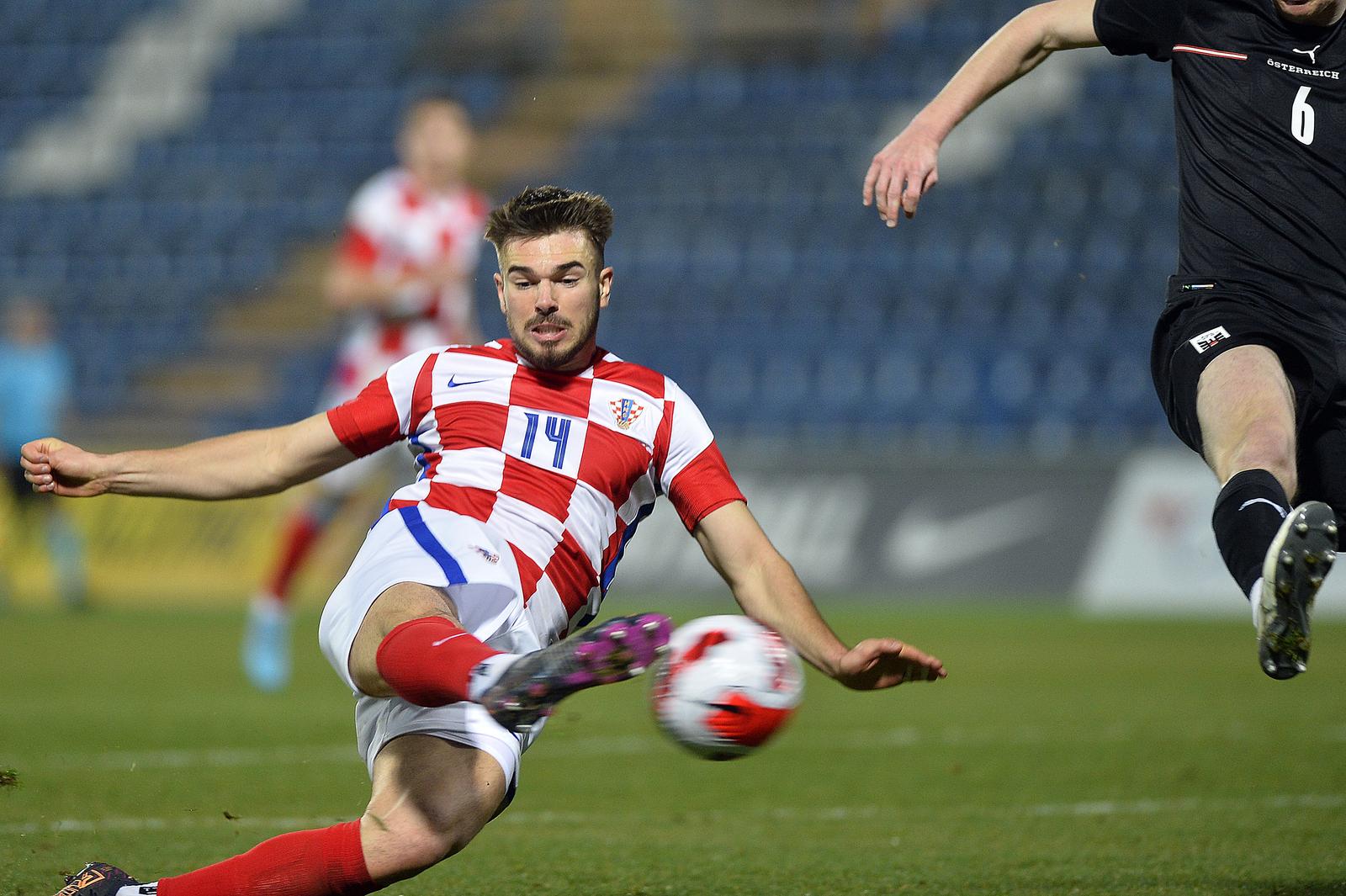 25.03.2022. Varazdin - 
Kvalifikacijska utakmica reprezentacija U-21 za Europsko prvenstvo 2023. godine izmedju Hrvatske i Austrije. Mario Vuskovic

 Photo: Marko Jurinec/PIXSELL