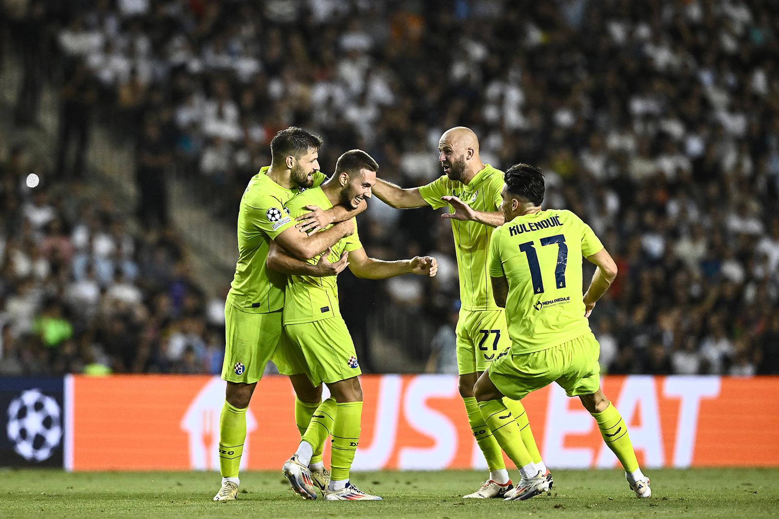 28.08.2024., Baku, Azerbajdzan - Uzvratna utakmica doigravanja UEFA Lige prvaka, Qarabag FK- GNK Dinamo. Marko Pjaca zabio je gol za vodstvo Dinama 1-0. Photo: Marko Lukunic/PIXSELL