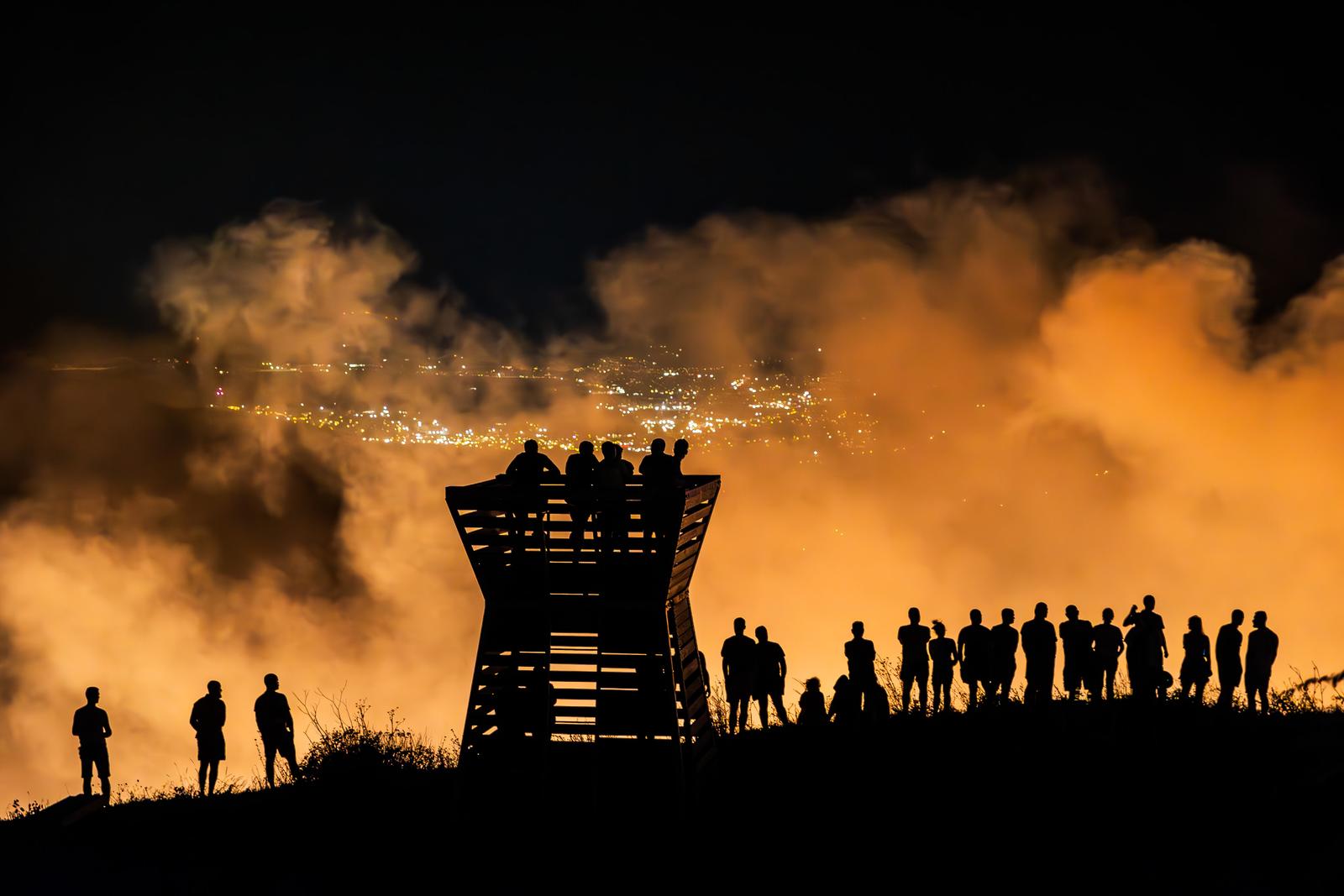 28.08.2024., Sitno Gornje - Pozar se ponovno reaktivirao u vecernjim satima. Photo: Zvonimir Barisin/PIXSELL