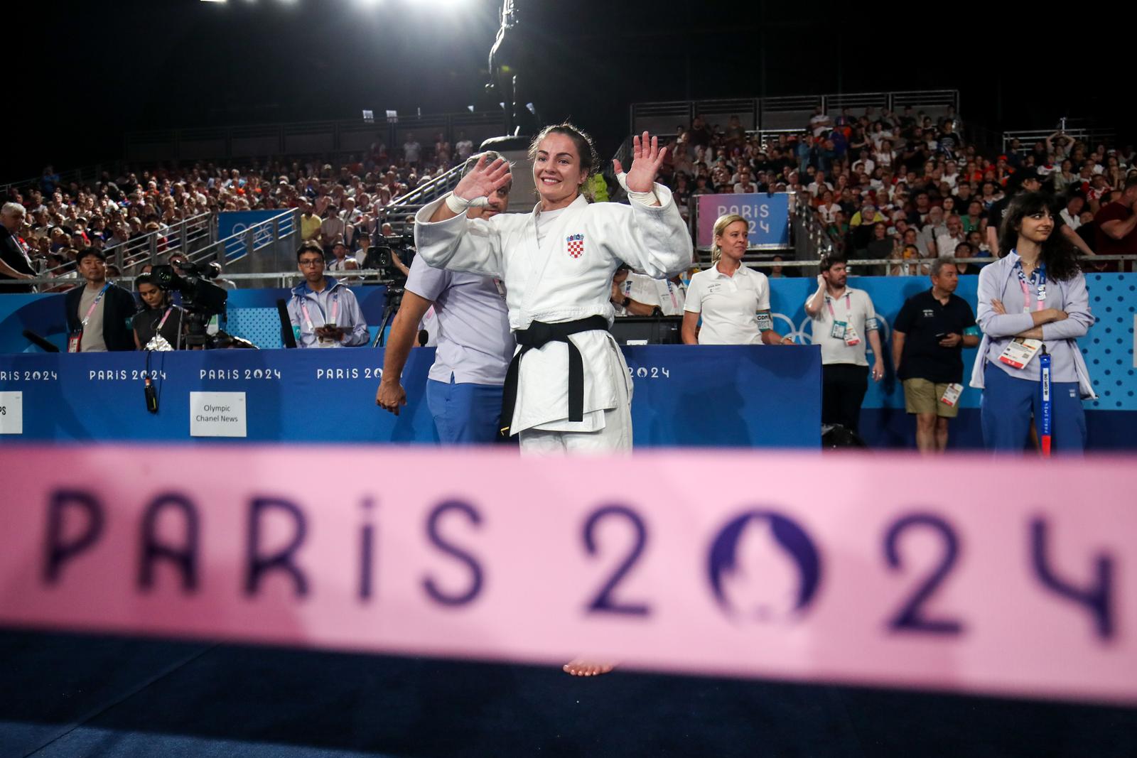 31.07.2024., Pariz, Francuska - XXXIII. Olimpijske igre Pariz 2024. Judo, finalna borba zene do 70kg, Barbara Matic, Hrvatska - Miriam Butkereit, Njemacka. Na fotografiji: BArbara Matic Photo: Igor Kralj/PIXSELL