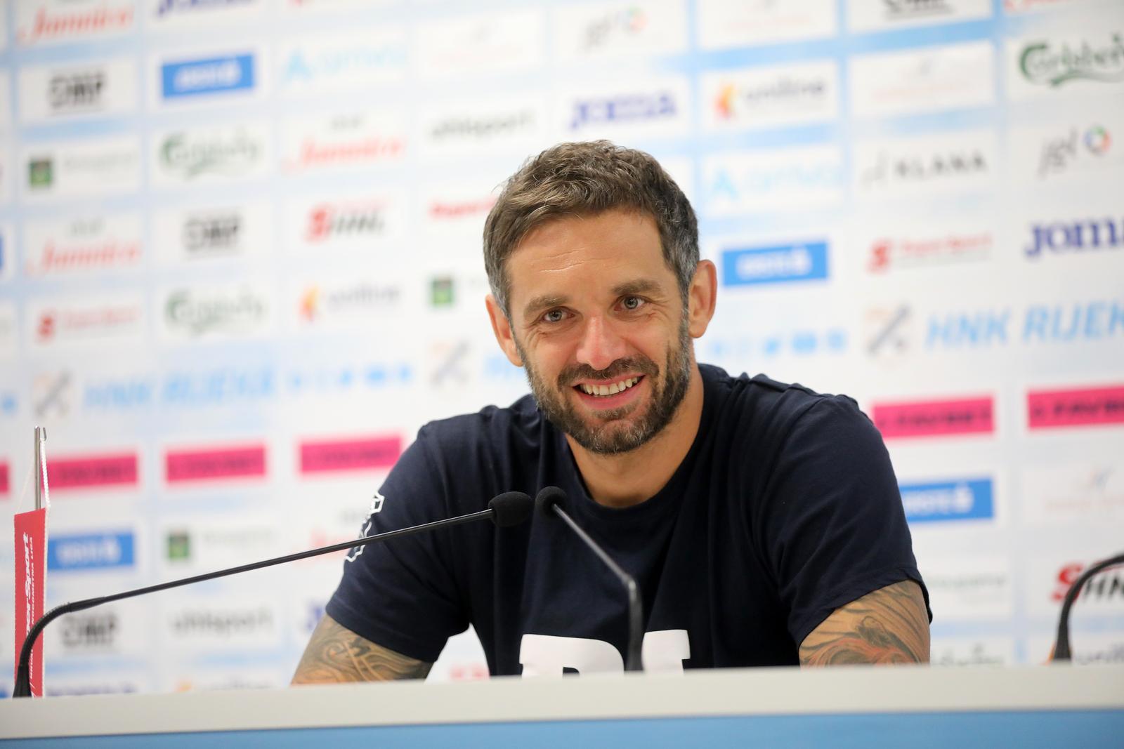 31.08.2024., Rijeka - Konferencija za novinare trenera HNK Rijeka Radomira Djalovica u press centru stadiona na Rujevici. Photo: Goran Kovacic/PIXSELL