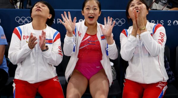 Paris 2024 Olympics - Artistic Gymnastics - Women's Vault Final - Bercy Arena, Paris, France - August 03, 2024. Chang Ok An of North Korea after her performance. REUTERS/Hannah Mckay Photo: HANNAH MCKAY/REUTERS