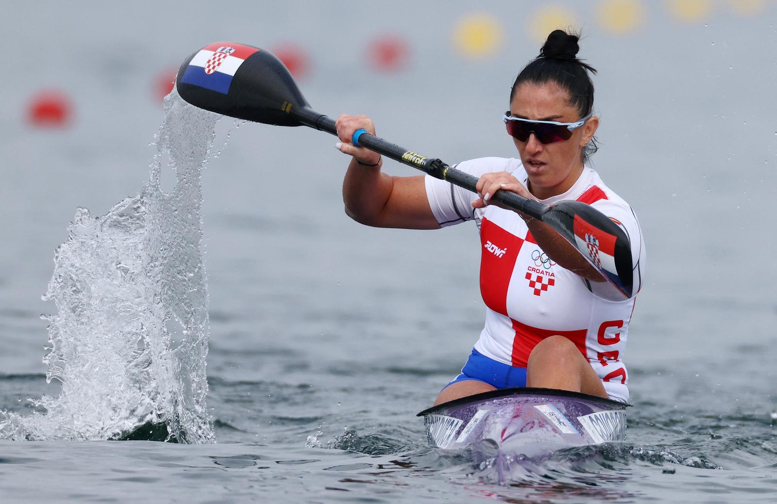 Paris 2024 Olympics - Sprint Canoe - Women's Kayak Single 500m Heats - Vaires-sur-Marne Nautical Stadium - Flatwater, Vaires-sur-Marne, France - August 07, 2024. Anamaria Govorcinovic of Croatia in action. REUTERS/Molly Darlington Photo: MOLLY DARLINGTON/REUTERS