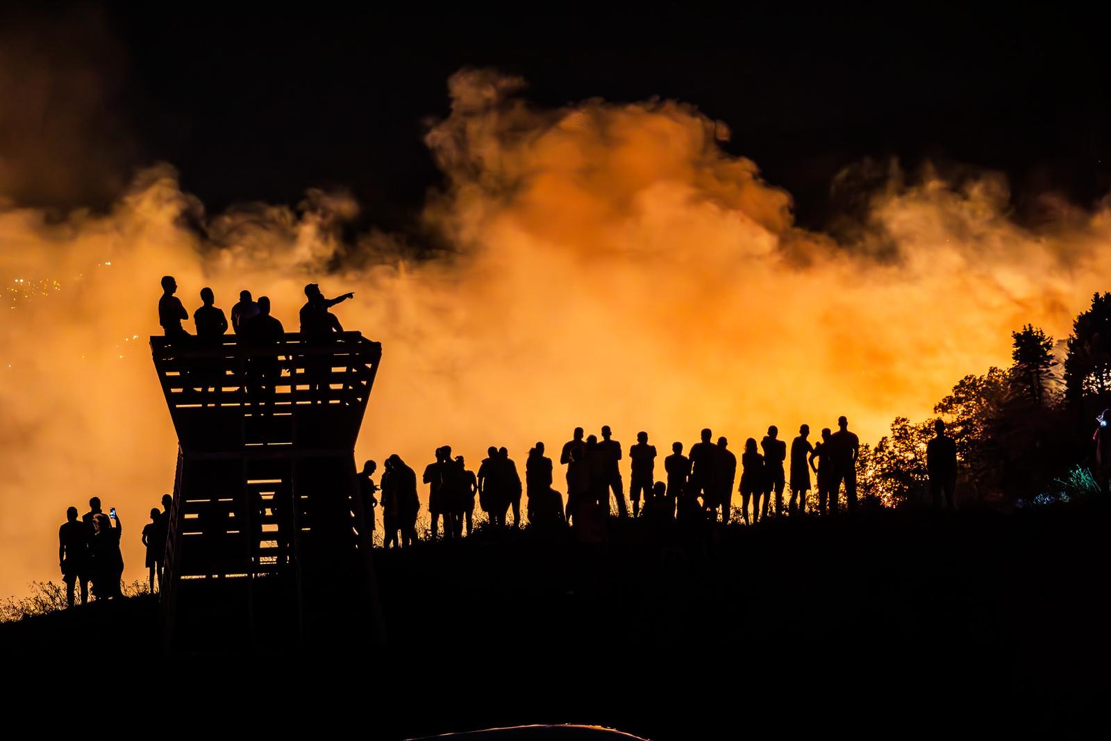 28.08.2024., Sitno Gornje - Pozar se ponovno reaktivirao u vecernjim satima. Photo: Zvonimir Barisin/PIXSELL