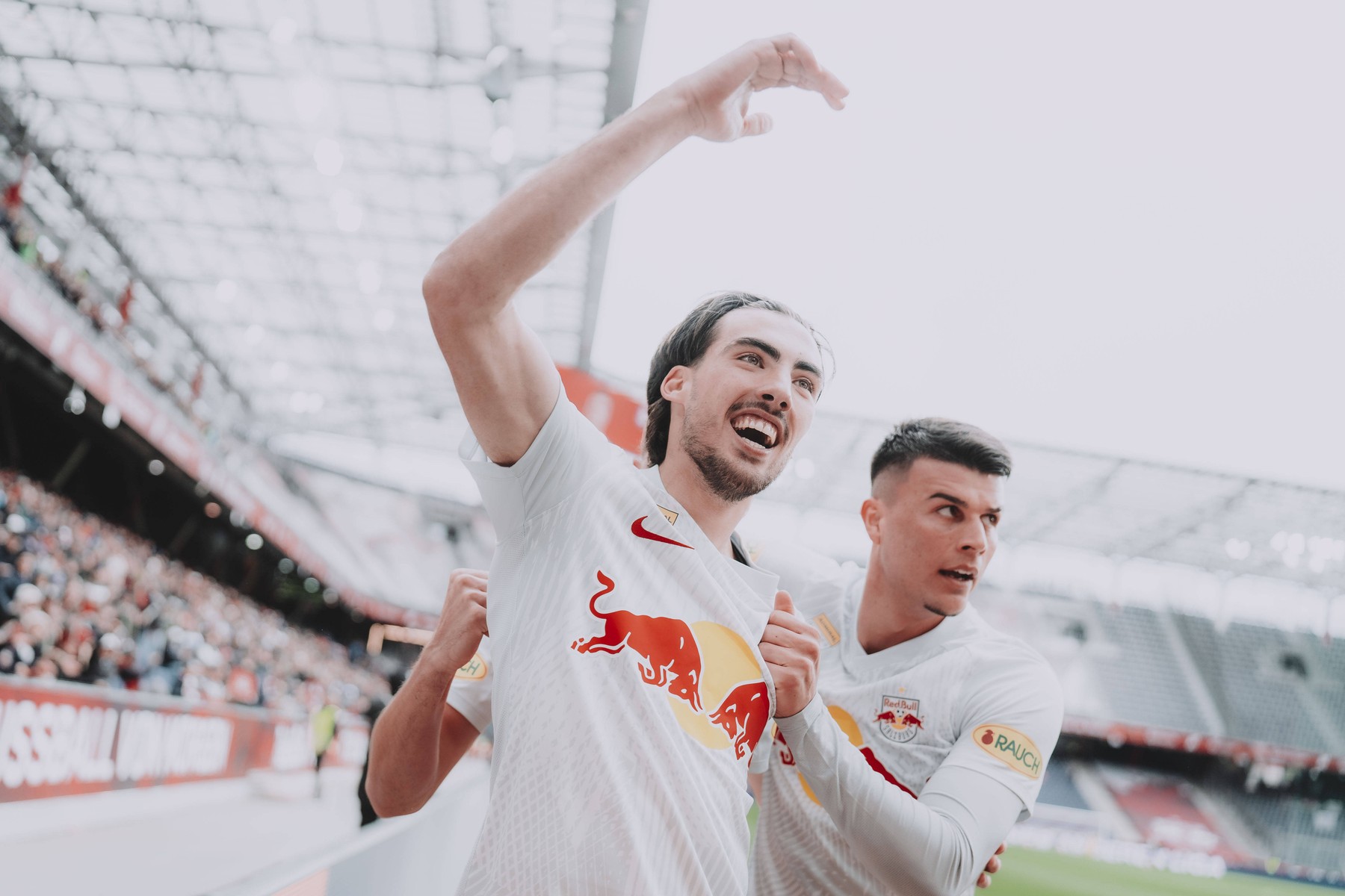 ADMIRAL Bundesliga Red Bull Salzburg v SK Austria Klagenfurt SALZBURG, AUSTRIA - APRIL 21: Flavius Daniliuc, Roko Simic of FC Red Bull Salzburg celebrating a goal during the ADMIRAL Bundesliga match FC Red Bull Salzburg v SK Austria Klagenfurt on April 21, 2024 in Salzburg, Austria. Photo by Copyright: xFabianxWeiratherx-xFCxRedxBullxSalzburgx FJW11,Image: 866969037, License: Rights-managed, Restrictions: , Model Release: no, Credit line: Fabian Weirather - FC Red Bull Salzburg / imago sportfotodienst / Profimedia