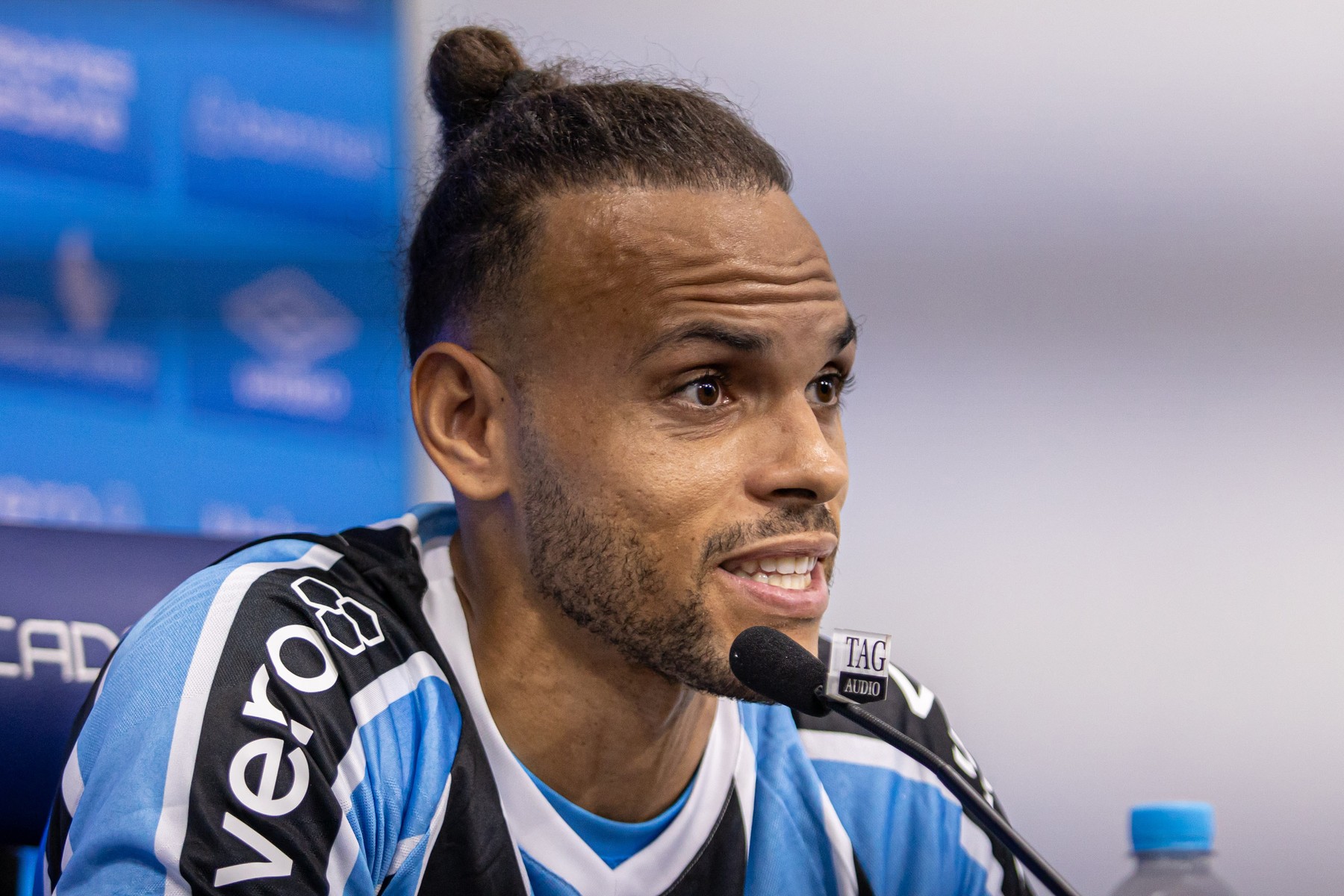 2nd August 2024; Grêmio, CT Luiz Carvalho, Porto Alegre, Rio Grande do Sul, Brazil: Martin Braithwaite (DEN), is introduced as a new signing for the club,Image: 895425767, License: Rights-managed, Restrictions: , Model Release: no, Credit line: DiaEsportivo / Actionplus / Profimedia