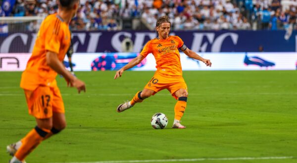 CHARLOTTE, NC - AUGUST 06: Luka Modrić #10 of Real Madrid kicks the ball during the DIRECTV Soccer Champions Tour against Chelsea at Bank of America Stadium on Aug 6, 2024 in Charlotte, NC.,Image: 896663097, License: Rights-managed, Restrictions: FOR EDITORIAL USE ONLY. Icon Sportswire (A Division of XML Team Solutions) reserves the right to pursue unauthorized users of this image. If you violate our intellectual property you may be liable for: actual damages, loss of income, and profits you derive from the use of this image, and, where appropriate, the costs of collection and/or statutory damages up to $150,000 (USD)., Model Release: no, Credit line: David Jensen/Icon Sportswire / Newscom / Profimedia