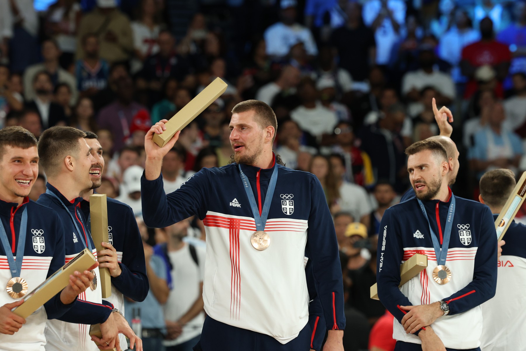 August 11, 2024, Paris, Ile-De-France, France: NIKOLA JOKIC of Serbia and his bronze medal won after the Basketball Men's FInal between France and United States at the Paris 2024 Olympic Games at the Bercy Arena in Paris, France,Image: 897724144, License: Rights-managed, Restrictions: , Model Release: no, Credit line: Mickael Chavet / Zuma Press / Profimedia