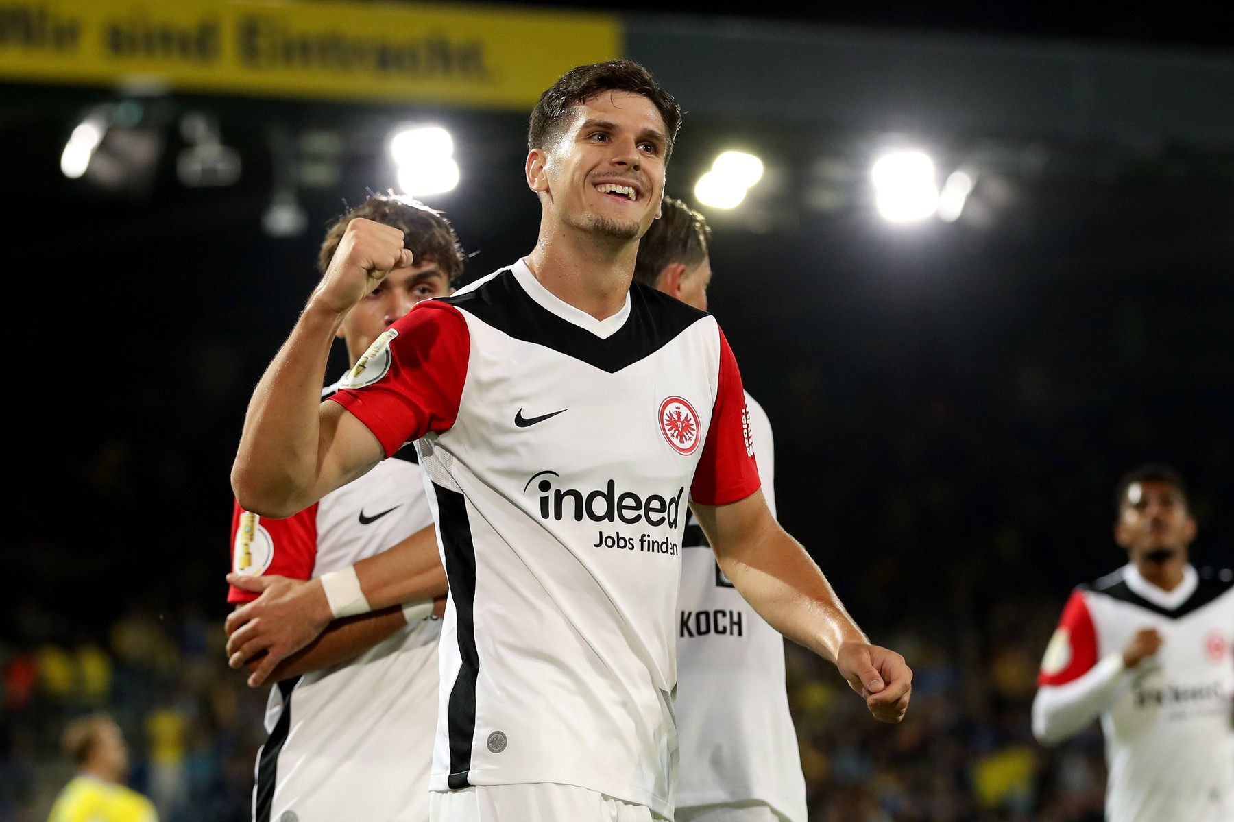 19.08.2024, xtgx, Fussball DFB Pokal 1.Runde, Eintracht Braunschweig - Eintracht Frankfurt emspor, v.l. Torjubel nach dem Tor zum celebrating the goal celebrate 0:4 durch Igor Matanovic Eintracht Frankfurt DFL/DFB REGULATIONS PROHIBIT ANY USE OF PHOTOGRAPHS as IMAGE SEQUENCES and/or QUASI-VIDEO Braunschweig *** 19 08 2024, xtgx, Fußball DFB Pokal 1 Runde, Eintracht Braunschweig Eintracht Frankfurt emspor, v l Torjubel nach dem Tor zum celebrating the goal celebrate 0 4 durch Igor Matanovic Eintracht Frankfurt DFL DFB REGULATIONS PROHIBIT ANY USE OF PHOTOGRAPHS as IMAGE SEQUENCES and or QUASI VIDEO Braunschweig,Image: 899958333, License: Rights-managed, Restrictions: , Model Release: no, Credit line: Michael Taeger / imago sportfotodienst / Profimedia