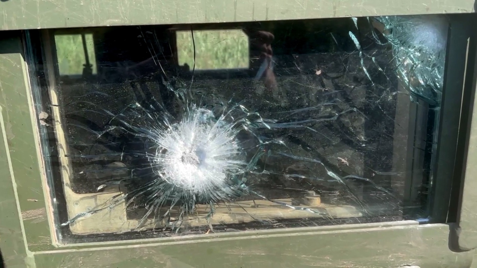 8746514 20.08.2024 In this handout video grab released by the Russian Defence Ministry, a bullet hole is seen in the window of a Ukrainian military vehicle destroyed by servicemen of the 810th naval infantry brigade of the Russian Black Sea Fleet is seen on a road in Kursk region, Russia. Editorial use only, no archive, no commercial use. Russian Defence Ministry,Image: 900059666, License: Rights-managed, Restrictions: ***
HANDOUT image or SOCIAL MEDIA IMAGE or FILMSTILL for EDITORIAL USE ONLY! * Please note: Fees charged by Profimedia are for the Profimedia's services only, and do not, nor are they intended to, convey to the user any ownership of Copyright or License in the material. Profimedia does not claim any ownership including but not limited to Copyright or License in the attached material. By publishing this material you (the user) expressly agree to indemnify and to hold Profimedia and its directors, shareholders and employees harmless from any loss, claims, damages, demands, expenses (including legal fees), or any causes of action or allegation against Profimedia arising out of or connected in any way with publication of the material. Profimedia does not claim any copyright or license in the attached materials. Any downloading fees charged by Profimedia are for Profimedia's services only. * Handling Fee Only 
***, Editors' note: THIS IMAGE IS PROVIDED BY RUSSIAN STATE-OWNED AGENCY SPUTNIK., Model Release: no, Credit line: - / Sputnik / Profimedia