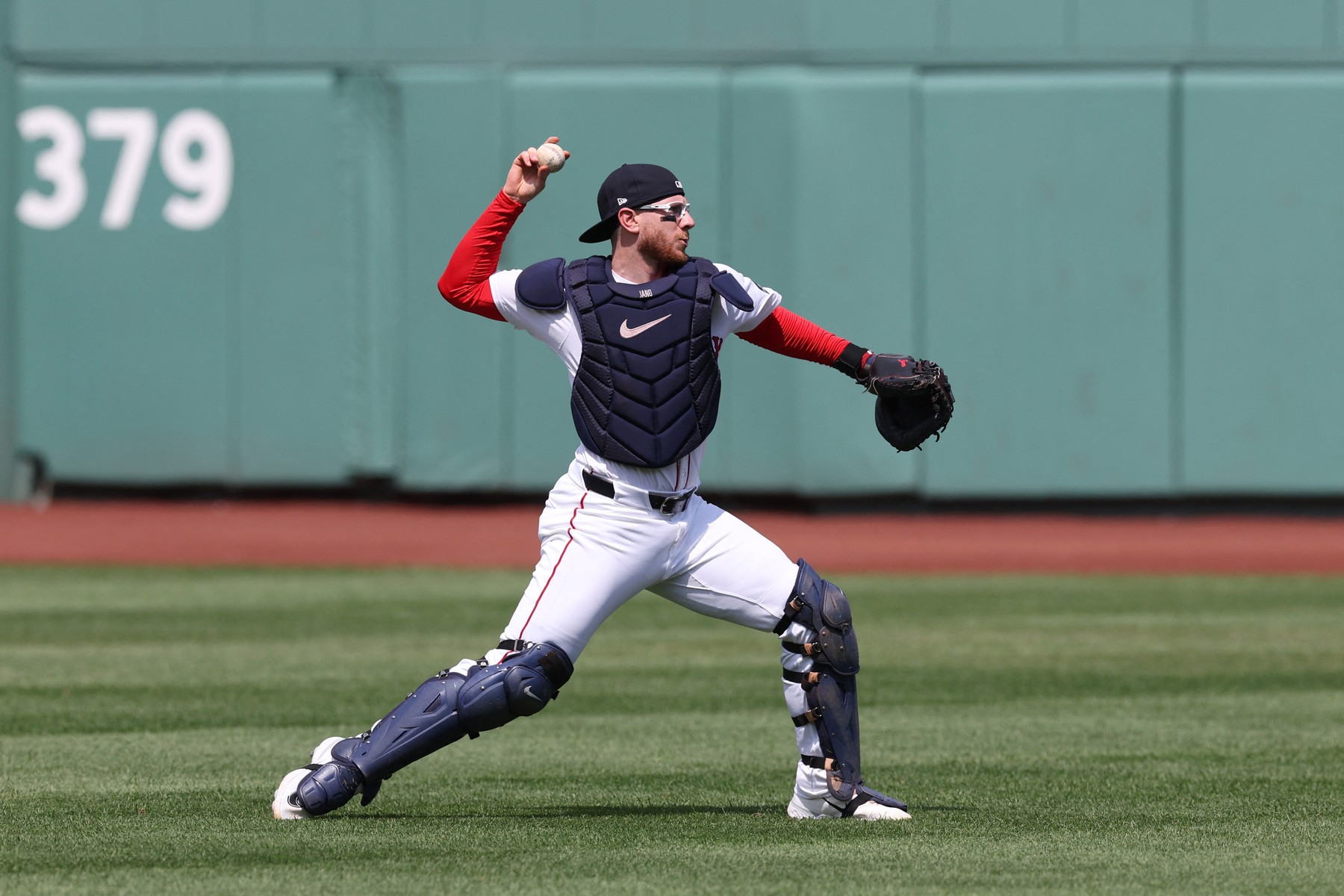 BOSTON, MASSACHUSETTS - AUGUST 26: Danny Jansen #28 of the Boston Red Sox warms up before playing against the Toronto Blue Jays during game one of a doubleheader at Fenway Park on August 26, 2024 in Boston, Massachusetts. Jansen is the first MLB player to play for both teams in one game as the Red Sox and Toronto Blue Jays finish a matchup that was suspended by rain on June 26.   Paul Rutherford,Image: 901652891, License: Rights-managed, Restrictions: No more than 7 images from any single MLB game, workout, activity or event may be used (including online and on apps) while that game, activity, or event is in progress., Model Release: no, Credit line: Paul Rutherford / Getty images / Profimedia