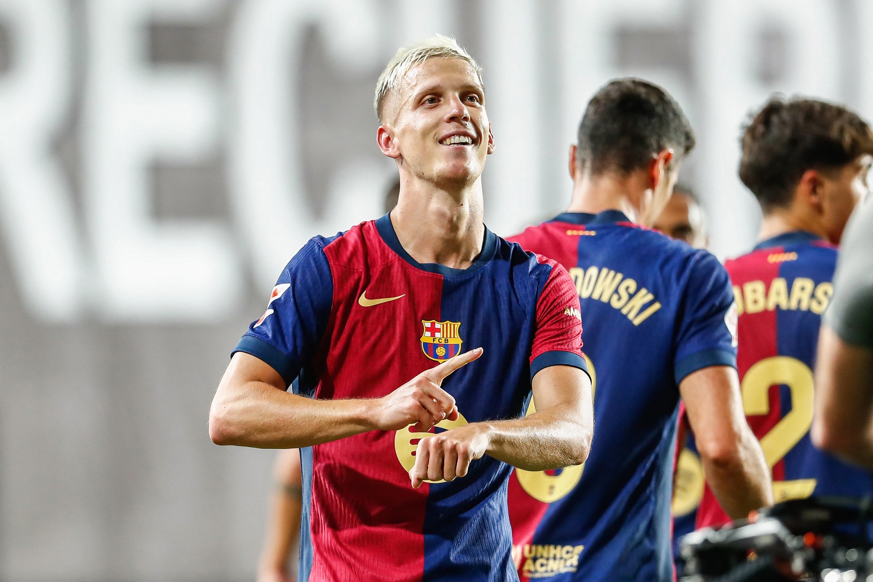 Dani Olmo of FC Barcelona celebrates a goal 1-2 during the Spanish championship La Liga football match between Rayo Vallecano and FC Barcelona on 27 August 2024 at Vallecas stadium in Madrid, Spain - Photo Irina R Hipolito / Spain DPPI / DPPI,Image: 902048310, License: Rights-managed, Restrictions: Hungary Out, Model Release: no, Credit line: Irina R Hipolito / AFP / Profimedia