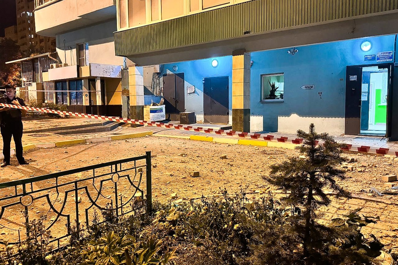 RUSSIA, BELGOROD - AUGUST 30, 2024: Debris cover the ground outside an apartment building damaged by a Ukrainian military strike. Yevgeny Martynov/TASS