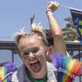 Singer JoJo Siwa headlines the inaugural WeHo Pride Parade in West Hollywood, Calif., on Sunday, June 5, 2022. (AP Photo/Damian Dovarganes)