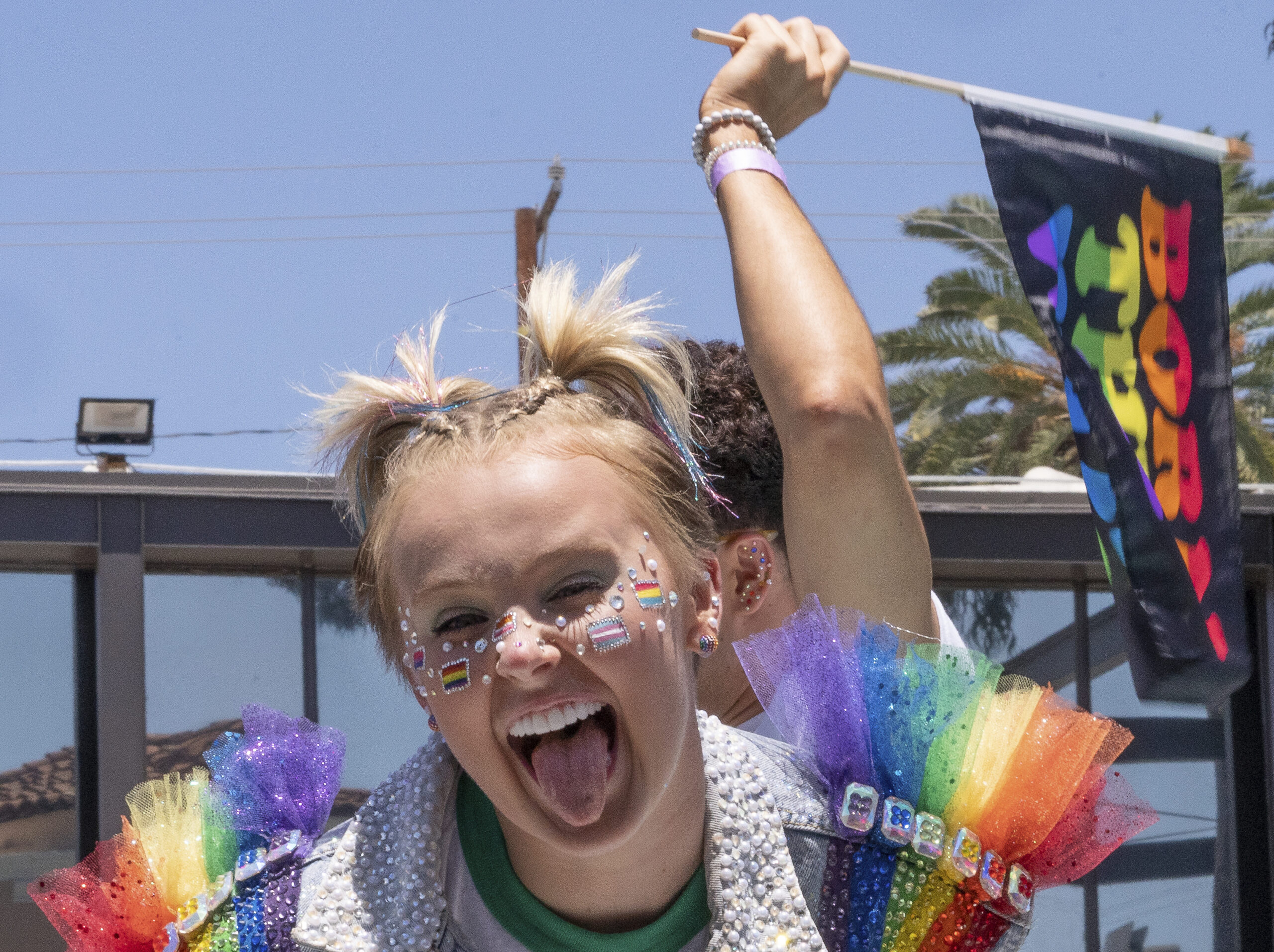 Singer JoJo Siwa headlines the inaugural WeHo Pride Parade in West Hollywood, Calif., on Sunday, June 5, 2022. (AP Photo/Damian Dovarganes)