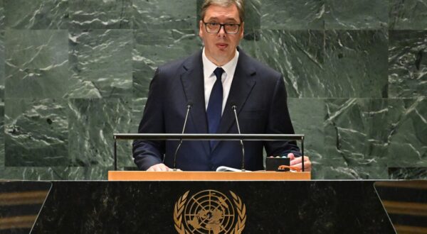 Serbian President Aleksandar Vucic speaks during the 79th Session of the United Nations General Assembly at the United Nations headquarters in New York City on September 24, 2024.,Image: 911457445, License: Rights-managed, Restrictions: , Model Release: no, Credit line: TIMOTHY A. CLARY / AFP / Profimedia