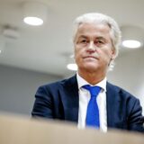 epa11594719 Geert Wilders, leader of Dutch PVV party, looks on prior to the verdict in the case against two Pakistani men who threatened Wilders with death in Badhoevedorp, The Netherlands, 09 September 2024. The two Pakistani are religious leader Muhammad Jalali and political TLP leader Saad Hussain Rizvi and are both found guilty and sentenced to 14 years in prison.  EPA/REMKO DE WAAL