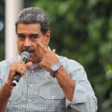 epa11570312 Venezuelan President, Nicolas Maduro, speaks to his followers in Caracas, Venezuela, 28 August 2024. Chavista supporters celebrated on 28 August in the streets of Venezuela the re-election of President Nicolas Maduro in the elections held a month ago, as Venezuelan opposition leader Maria Corina Machado also held a rally in Caracas protesting against the official results of Venezuela's presidential elections, and claiming the victory of Edmundo Gonzalez Urrutia.  EPA/MIGUEL GUTIERREZ