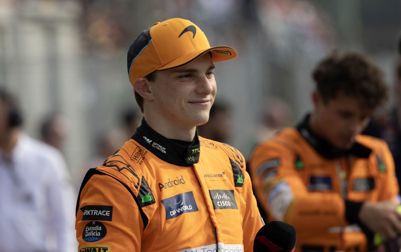 Monza, 31.8.2024.- McLarenov vozaèki dvojac, Britanac Lando Norris i Australac Oscar Piastri, iz prvog æe reda startati na nedjeljnoj utrci Svjetskog prvenstva formule 1 za Veliku nagradu Italije u Monzi, a to su osigurali najboljim vremenima u subotnjim kvalifikacijama. Na slici Oscar Piastri. 
foto HINA/ Cesare GRASSELLI/ ua