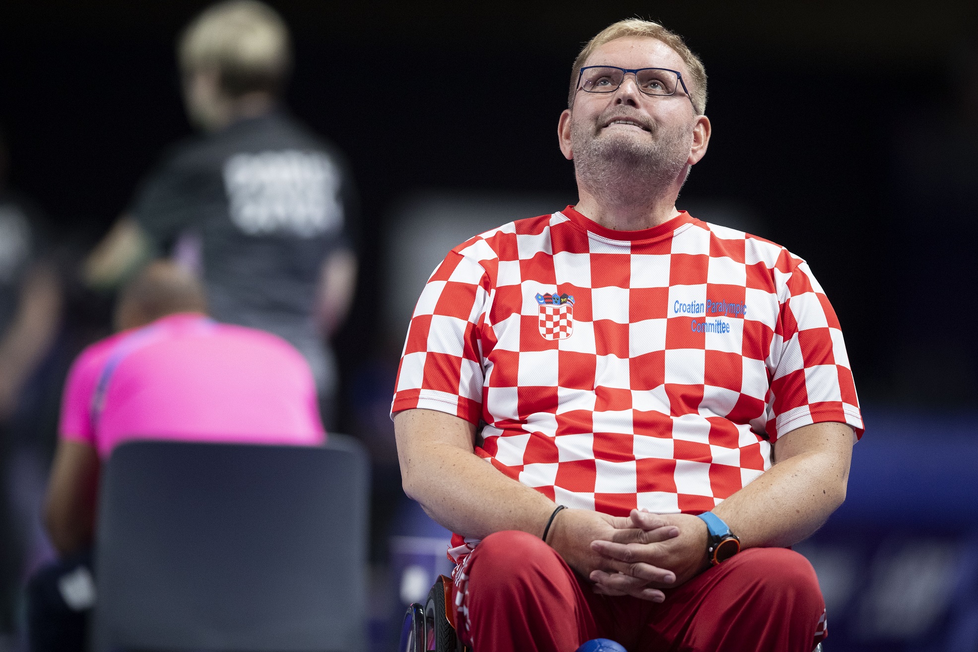 Pariz, 01.09.2024. - Boccia borba za brončanu medalju BC4, Davor Komar - Artem Kolinko.  foto HINA/ Daniel KASAP/ dk