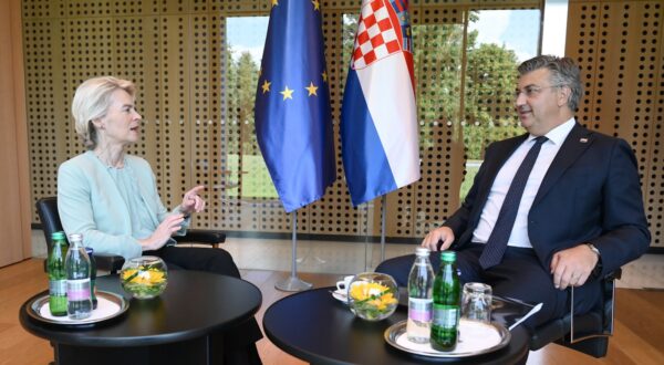 Bled, 02.09.2024. - Premijer Andrej Plenković sudjeluje na bledskom strateškom forumu. Na fotografiji Ursula von der Leyen, Andrej Plenković. foto HINA/ Vlada RH/ Damir GALIĆ/ ml