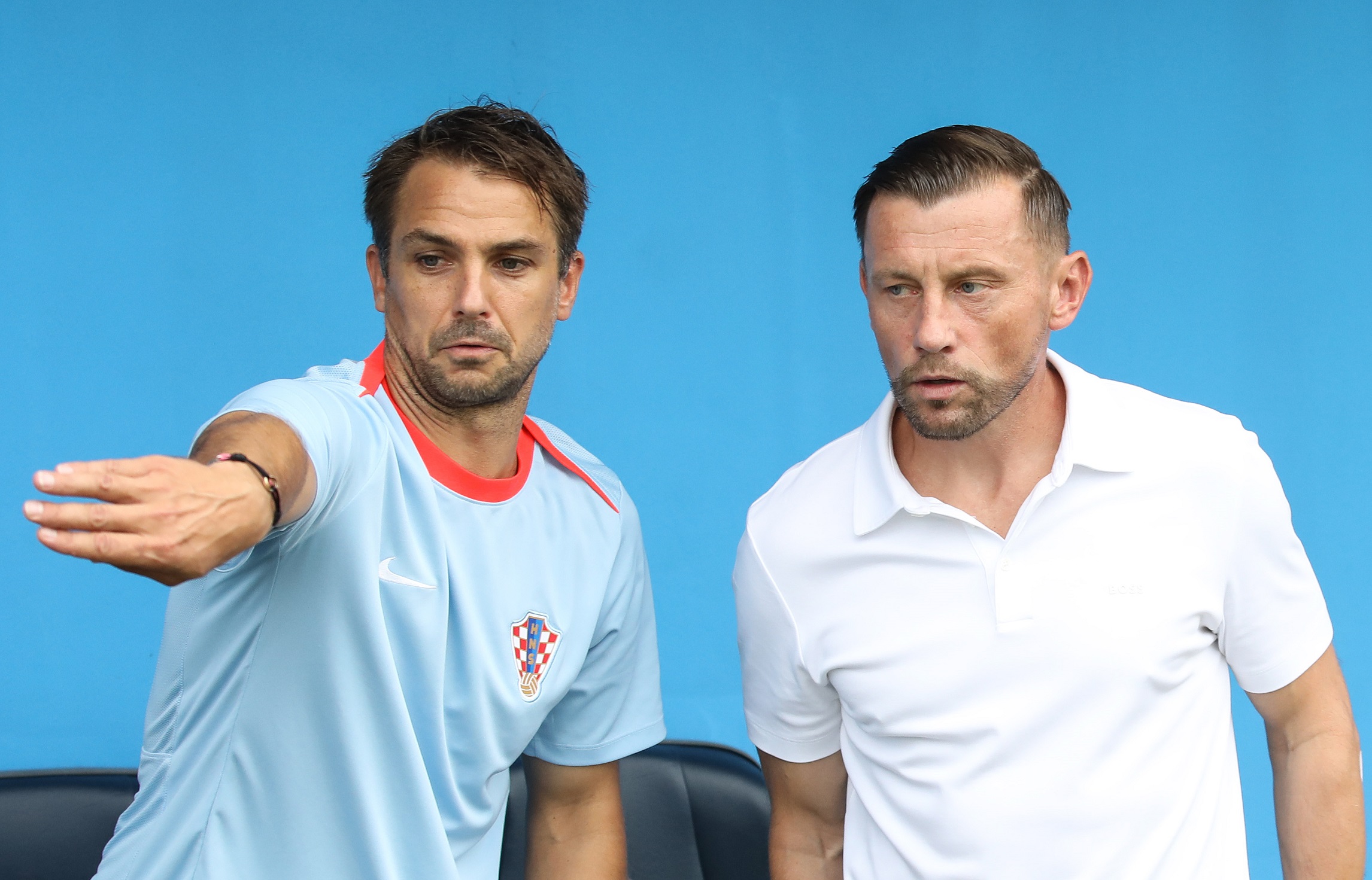 Zagreb, 05.09.2024. - Utakmica kvalifikacija za nogometno EP U-21 reprezentacija Hrvatska - Farski Otoci. Na fotografiji  Niko Kranjčar, Ivica Olić. foto HINA/ Admir BULJUBAŠIĆ/ tm