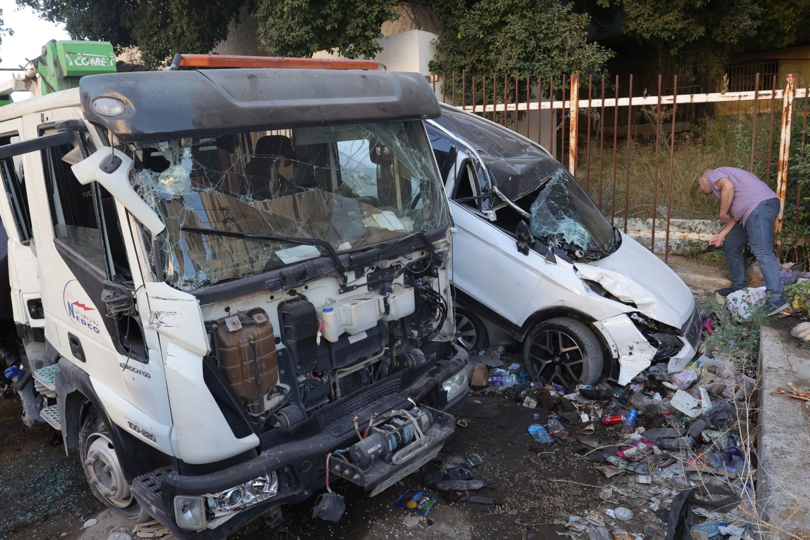 epa11587423 Damaged vehicles amid the ninth day of an ongoing Israeli military operation in the West Bank city of Jenin, 05 September 2024. According to the Palestinian Health Ministry, at least 39 Palestinians have been killed since Israeli military operations started on 28 August 2024 in the West Bank cities of Tulkarem, Jenin, and Tubas. The Israeli army said that it's conducting a large-scale 'counterterrorism operation' in several areas.  EPA/ALAA BADARNEH