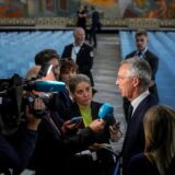 epa11587381 NATO Secretary General Jens Stoltenberg speaks to media during an open meeting in Oslo City Hall, Oslo, Norway, 05 September 2024. Stoltenberg is on two-day visit to Norway during which he will have an audience with King Harald V of Norway, meet the Prime Minister Jonas Gahr Store and participate in an event organized by the Norwegian Atlantic Committee (DNAK), a NATO statement reads.  EPA/THOMAS FURE  NORWAY OUT