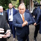 epa11588955 Hungarian Prime Minister Viktor Orban arrives to attend the first day of the 50th Ambrosetti Forum in Cernobbio, northern Italy, 06 September 2024. The international economic conference runs under the theme 'Intelligence on the World, Europe, and Italy' from 06 to 08 September 2024. The annual forum sees the participation of heads of state and government, EU institutions representatives, ministers, Nobel prize winners and businessmen from around the world to discuss current issues that have a major impact on the global economy and society.  EPA/MATTEO BAZZI