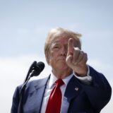 epa11602782 Republican presidential candidate Donald Trump delivers remarks at the Trump National Golf Club Los Angeles in Rancho Palos Verdes, California, USA, 13 September 2024.  EPA/CAROLINE BREHMAN