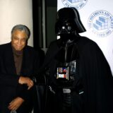 September 9, 2024: James Earl Jones, acclaimed 'Field of Dreams' actor and voice of Darth Vader has died at 93. Jones' representative Barry McPherson confirmed the actor's death. A cause of death was not disclosed. ''He passed this morning surrounded by his loved ones,'' McPherson said. ''He was a great man.'' Jones was an acclaimed star of stage and screen, winning Emmy, Grammy, Oscar and Tony awards, though later his unmistakable voice became as famous as his usually smiling face. FILE IMAGE SHOT ON: May 12, 2002, New York, New York, USA; Actor JAMES EARL JONES and 'Darth Vader' character at the NY benefit premiere of 'Star Wars Episode ll: Attack Of The Clones' held at the Tribeca Film Festival..,Image: 906165704, License: Rights-managed, Restrictions: DIGITAL IMAGE, Model Release: no, Pictured: Jones James Earl, Credit line: Nancy Kaszerman / Zuma Press / Profimedia