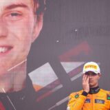 September 1, 2024, Monza, Italy: Lando Norris of McLaren is seen on the podium after the Italian Formula One Grand Prix at Autodromo Nazionale Monza circuit, in Monza on September 1st, 2024.,Image: 903999282, License: Rights-managed, Restrictions: , Model Release: no, Credit line: Beata Zawrzel / Zuma Press / Profimedia