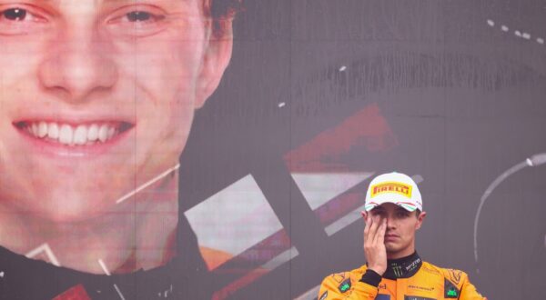 September 1, 2024, Monza, Italy: Lando Norris of McLaren is seen on the podium after the Italian Formula One Grand Prix at Autodromo Nazionale Monza circuit, in Monza on September 1st, 2024.,Image: 903999282, License: Rights-managed, Restrictions: , Model Release: no, Credit line: Beata Zawrzel / Zuma Press / Profimedia