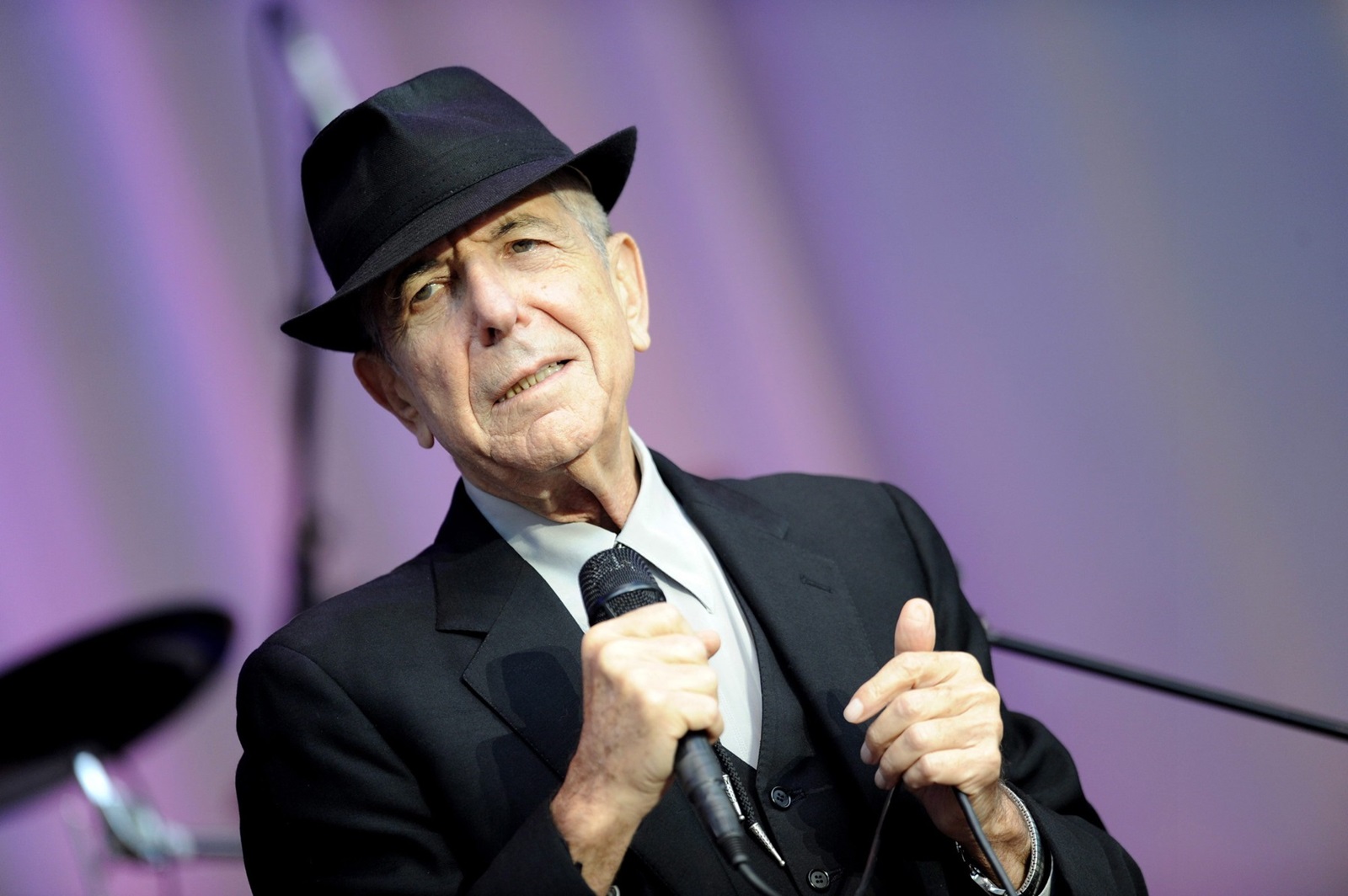 FILE - In this Aug. 18, 2010 file photo, singer Leonard Cohen performs open air at the Waldbuehne in Berlin. Late Canadian singer-songwriter Leonard Cohen has left behind a new album. "Thanks for the Dance" will be released on Nov. 22.,Image: 472073183, License: Rights-managed, Restrictions: World rights excluding North America, Model Release: no, Credit line: Kai-Uwe KNOTH / PA Images / Profimedia