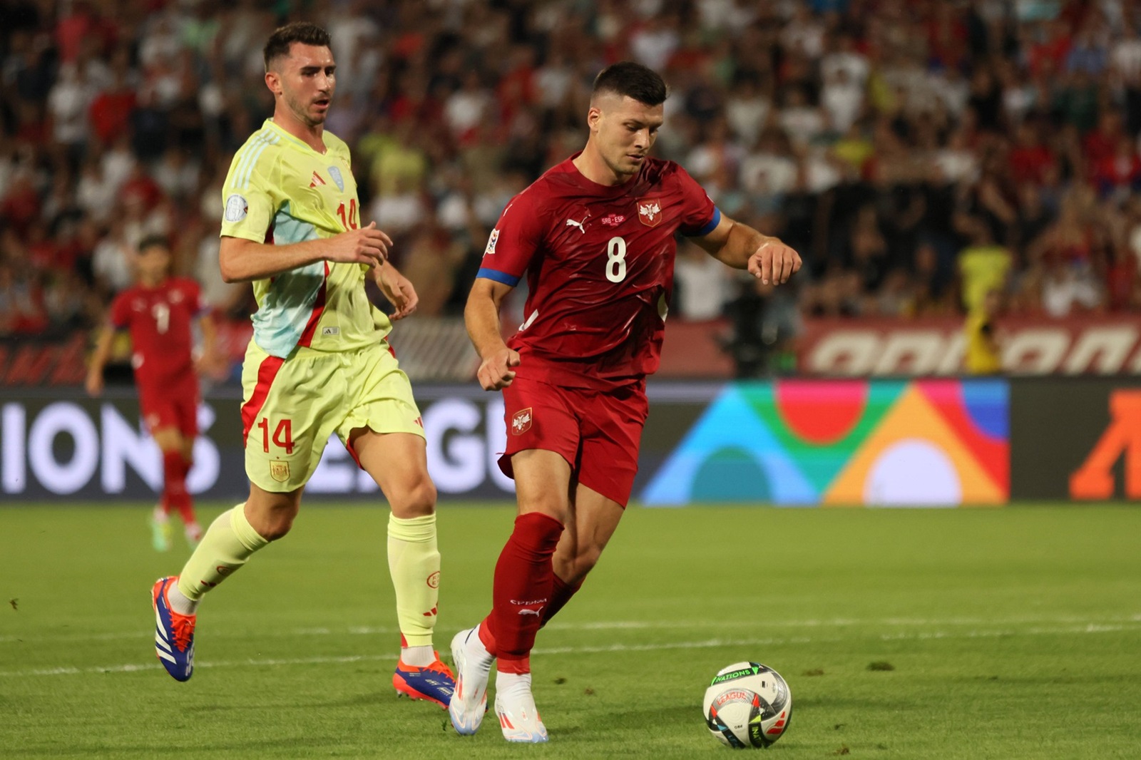 SERBIA vs SPAIN LUKA JOVIC football player of the Serbian national team, Nationalteam at the UEFA Nations League match against Spain at the Rajko Mitic Stadium, Belgrade 05.09.2024. Football, National team, Serbia, Spain, UEFA Nations League Beograd Rajko Mitic stadium Serbia Copyright: xMarkoxMetlas/xMNxPressx,Image: 905103982, License: Rights-managed, Restrictions: , Model Release: no, Credit line: Marko Metlas / imago sportfotodienst / Profimedia