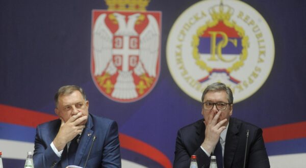 08, June, 2024, Belgrade - The joint session of the Government of the Republic of Serbia and the Republika Srpska, at which a declaration was adopted that talks about Kosovo and Metohija, respect for resolution 1244, but also clearly talks about dialogue as an essential solution to the dialogue between Serbs and Albanians and respect for the agreement, was held in the Palace of Serbia. Milorad Dodik, Aleksandar Vucic. Photo: M.A./ATAImages

08, jun, 2024, Beograd -  Zajednicka sednica Vlade Repubilke Srbije i Republike Srpske na kojoj je usvojena deklaracija koja govori o Kosovu i Metohiji, postovanju rezolucije 1244, ali se jasno govori i o dijalogu kao sustinskom resavanju dijaloga Srba  i Albanaca i postovanju sporazuma odrzana je u Palati Srbija. Photo: M.A./ATAImages Photo: M.A./ATAImages/PIXSELL