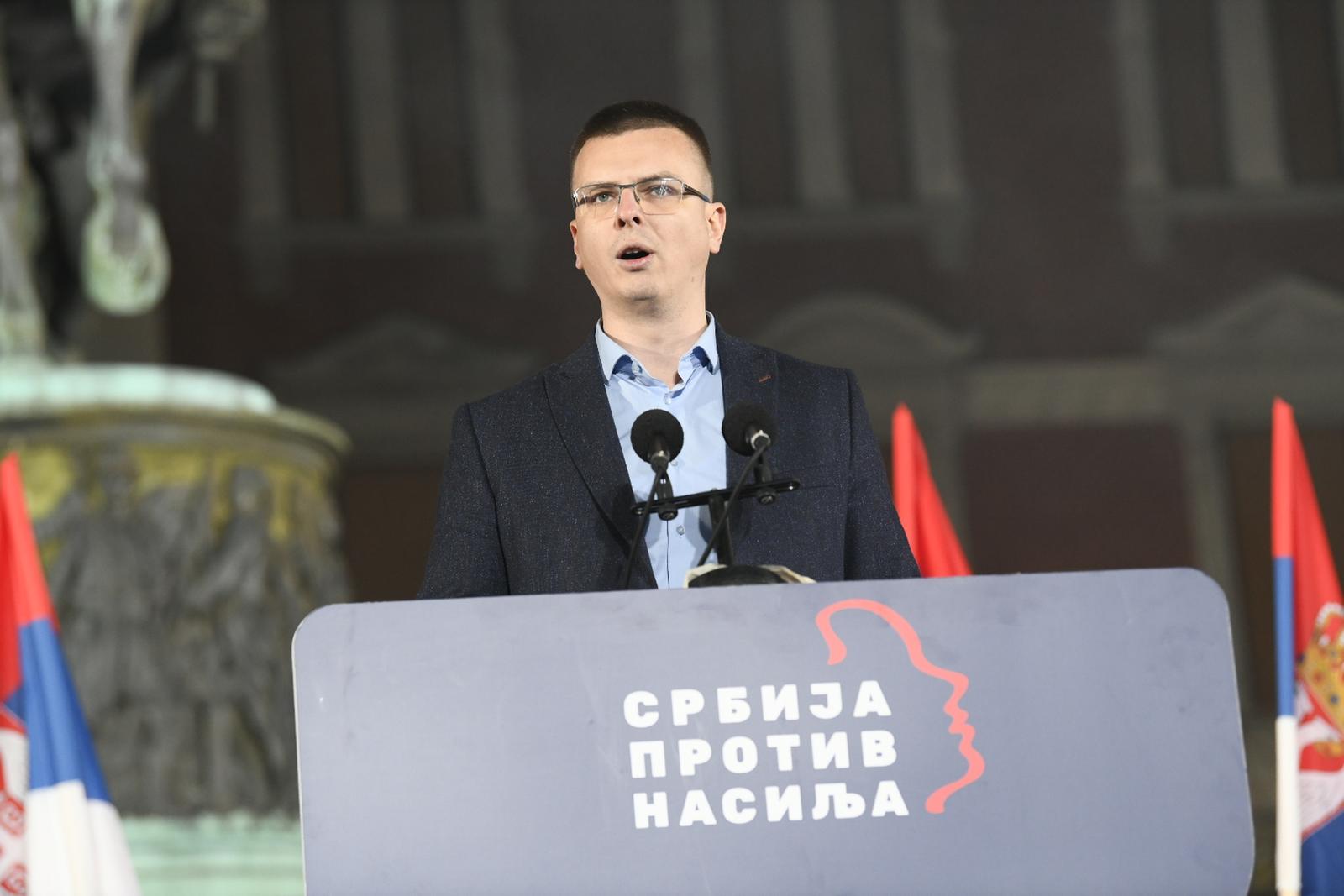 12, December, 2023, Belgrade -The final convention of the "Serbia against violence" list was held on Republic Square. Milos Parandilovic. Photo: A.H./ATAImages

12, decembar, 2023, Beograd - Zavrsna konvencija liste ''Srbija protiv nasilja'' odrzana je na Trgu republike. Photo: A.H./ATAImages Photo: A.H./ATAImages/PIXSELL