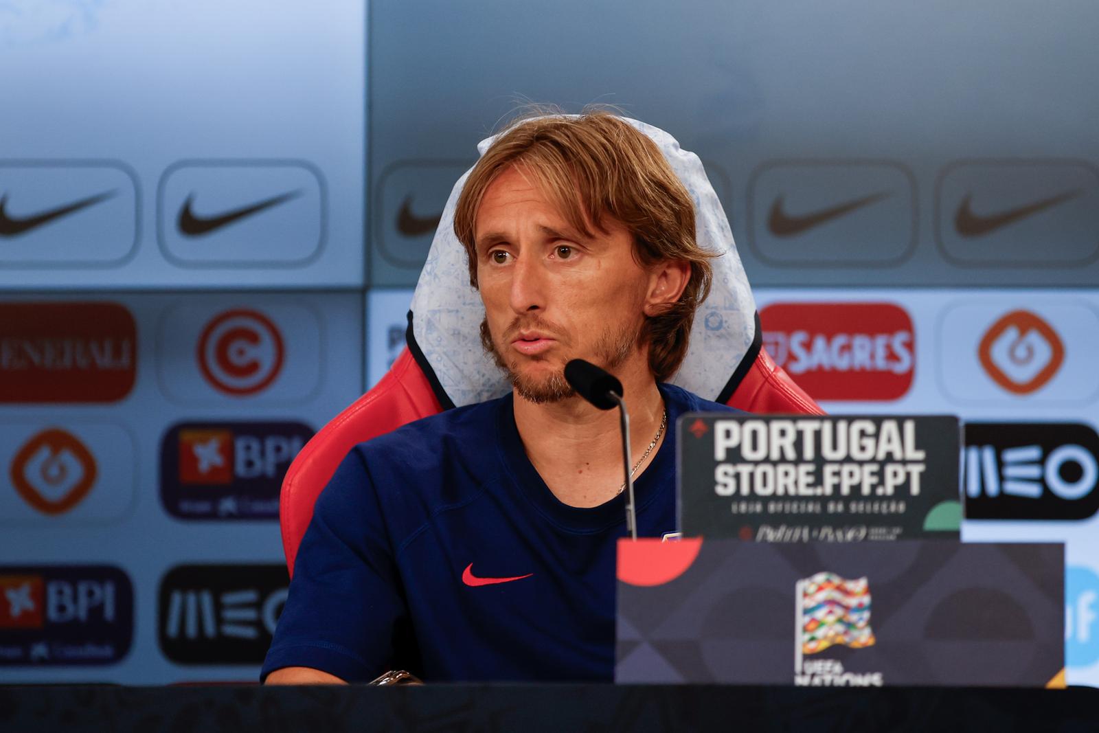 04.09.2024., Lisabon, Portugal - Igrac hrvatske nogometne reprezentacije Luka Modric na konferenciji za medije na  Estadio da Luz uoci sutrasnje utakmice UEFA Lige nacija izmedju Portugala i Hrvatske. Photo: Joao Rico/PIXSELL