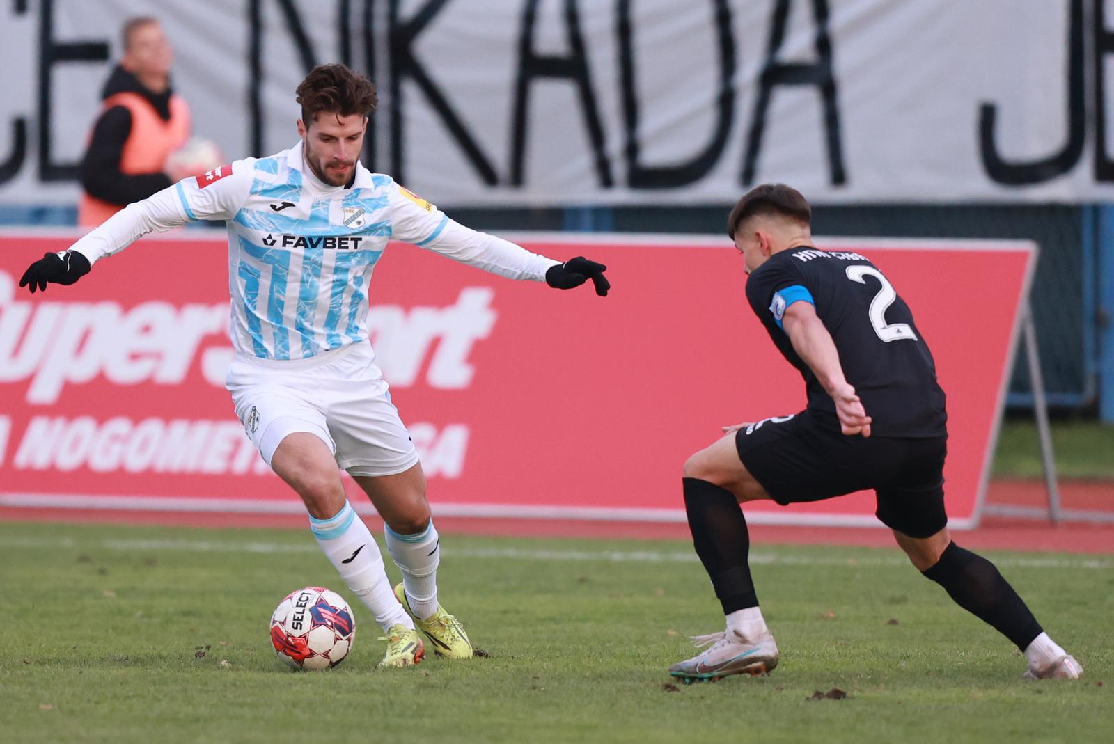 05.12.2023., stadion Cibalia, Vinkovci - SuperSport Hrvatski nogometni kup, osmina finala, HNK Cibalia - HNK Rijeka. Steven Juncaj Photo: Davor Javorovic/PIXSELL