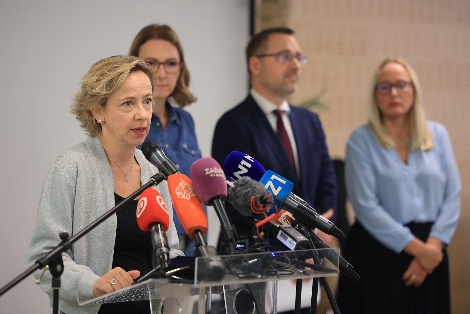 09.09.2024., Osnovna skola Kajzerica, Zagreb - Zamjenica gradonacelnika Danijela Dolenec i procelnik Gradskog ureda za obrazovanje, sport i mlade Luka Juros odrzali su konferenciju za medije u povodu pocetka nove skolske godine s posebnim osvrtom na unapredjenje inkluzije djece s teskocama. Photo: Marko Prpic/PIXSELL