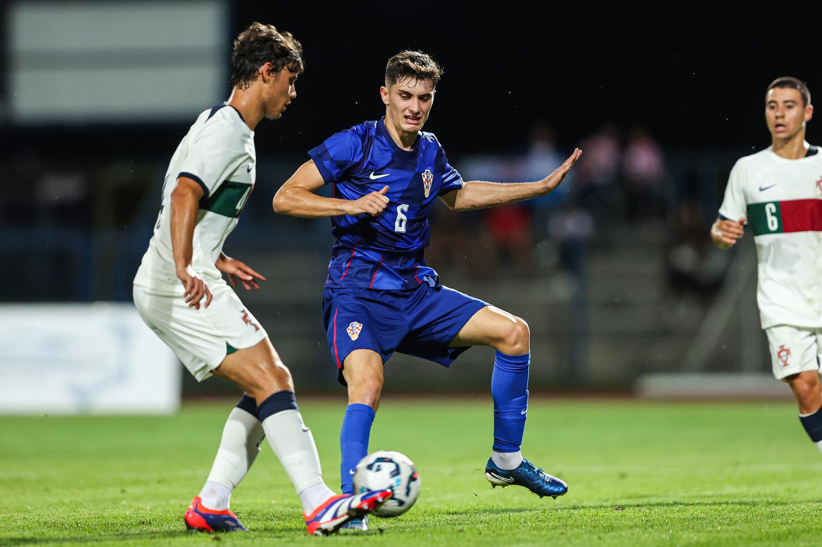 10.09.2024., stadion Branko Cavlovic Cavlek, Karlovac - Kvalifikacije za Europsko U-21 prvenstvo, Hrvatska U-21 - Portugal U-21. Photo: Luka Stanzl/PIXSELL