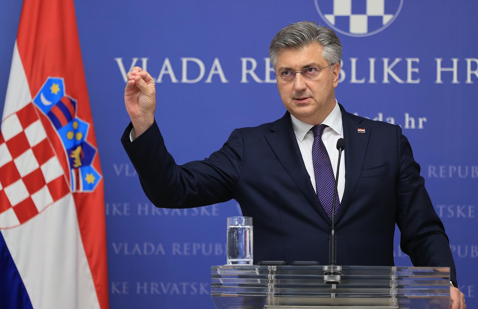 11.06.2024., Banski dvori, Markov trg, Zagreb - Konferencija za medije premijera Andrej Plenkovic nakon sastanka parlamentarne vecine. Photo: Marko Prpic/PIXSELL