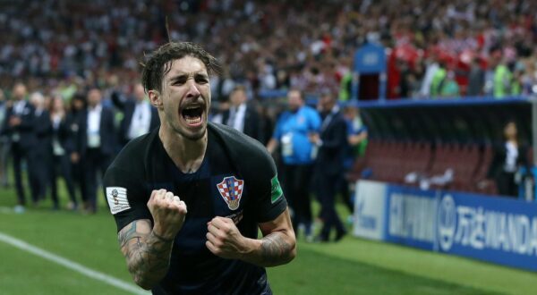 11.07.2018., stadion Luznjiki, Moskva, Rusija - Svjetsko nogometno prvenstvo 2018., polufinale, Hrvatska - Engleska. Hrvatska rezultatom 2:1 poslala Engleze kuci, u finalu ih ceka Francuska. Sime Vrsaljko. Photo: Igor Kralj/PIXSELL