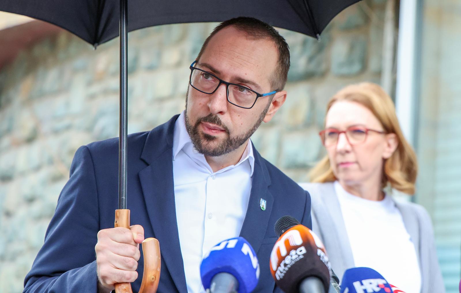 12.09.2024., Zagreb - Langov trg. Gradonacelnik Grada Zagreba Tomislav Tomasevic, odrzao je konferenciju za medije na temu parkinga. Photo: Sanjin Strukic/PIXSELL