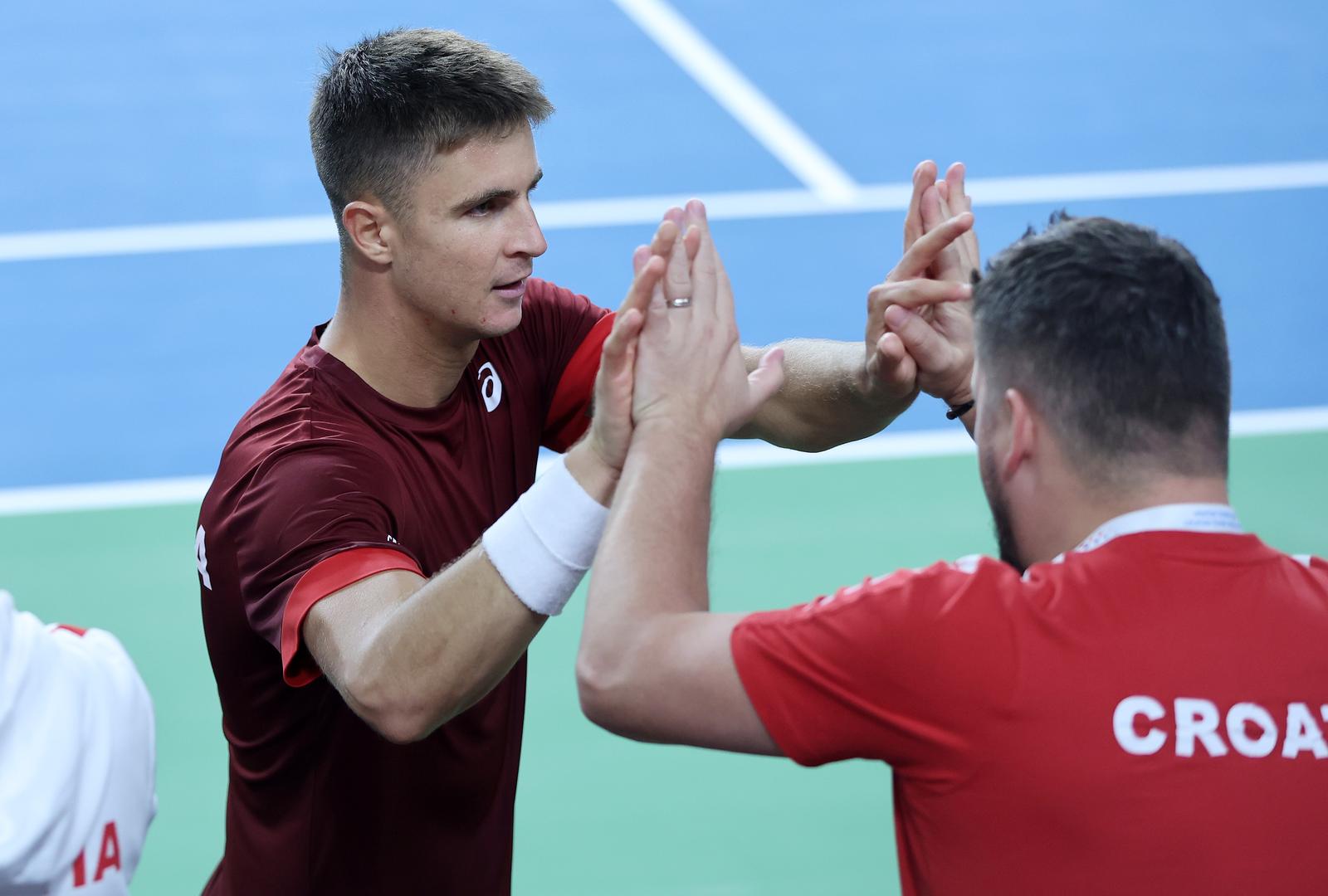 13.09.2024., Varazdin - Davis Cup susret Hrvatske i Litve. Duje Ajdukovic Photo: Sanjin Strukic/PIXSELL