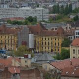 14.04.2016., Zagreb - Pogled s vidikovca Zagreb Eye na zgradu Muzeja za umjetnost i obrt. 