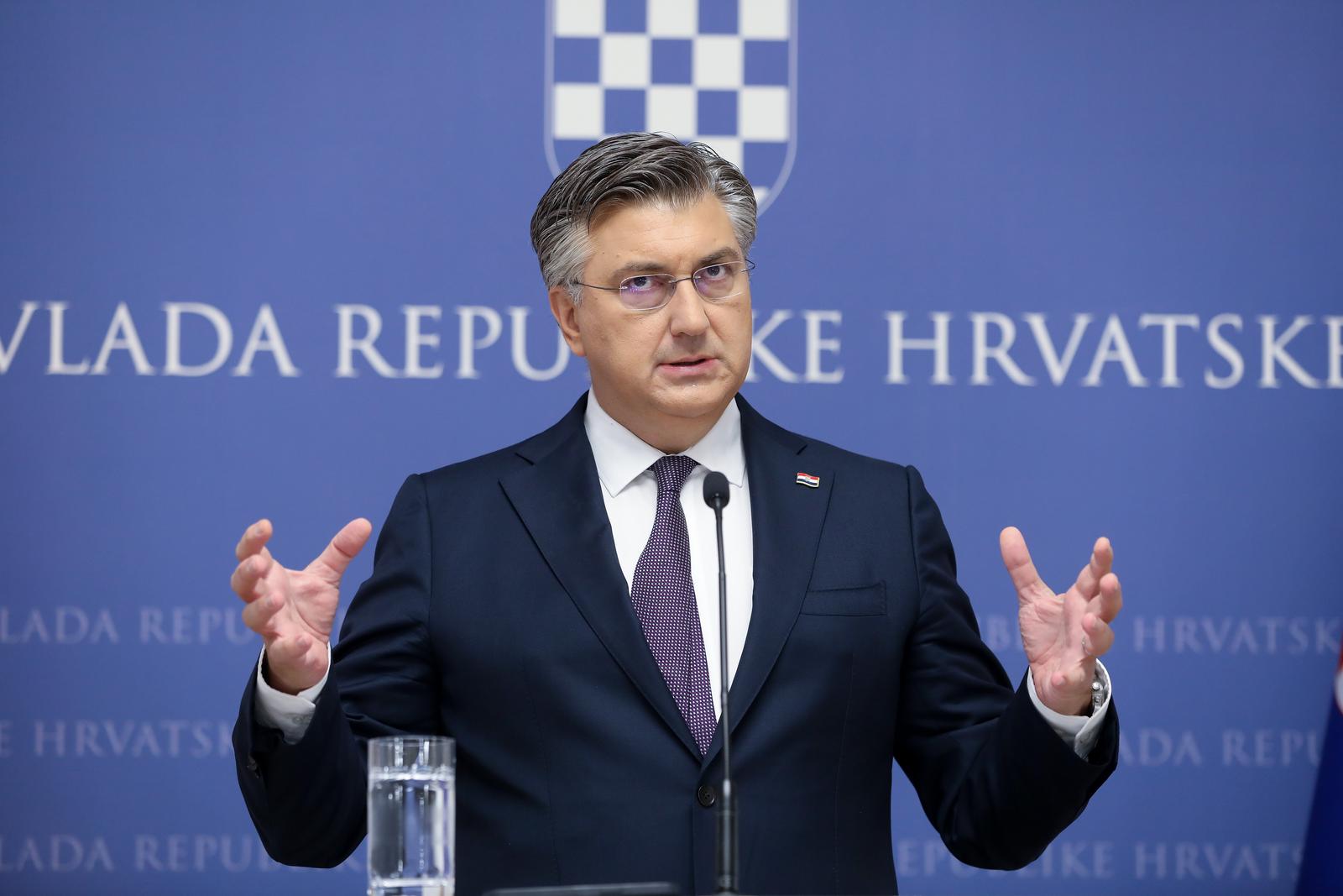 14.09.2024., Zagreb - Predsjednik Vlade RH Andrej Plenkovic odrzao je konferenciju za medije na temu najnovijeg izvjessca agencije za dodjelu kreditnog rejtinga Standard & Poor's. Photo: Robert Anic/PIXSELL