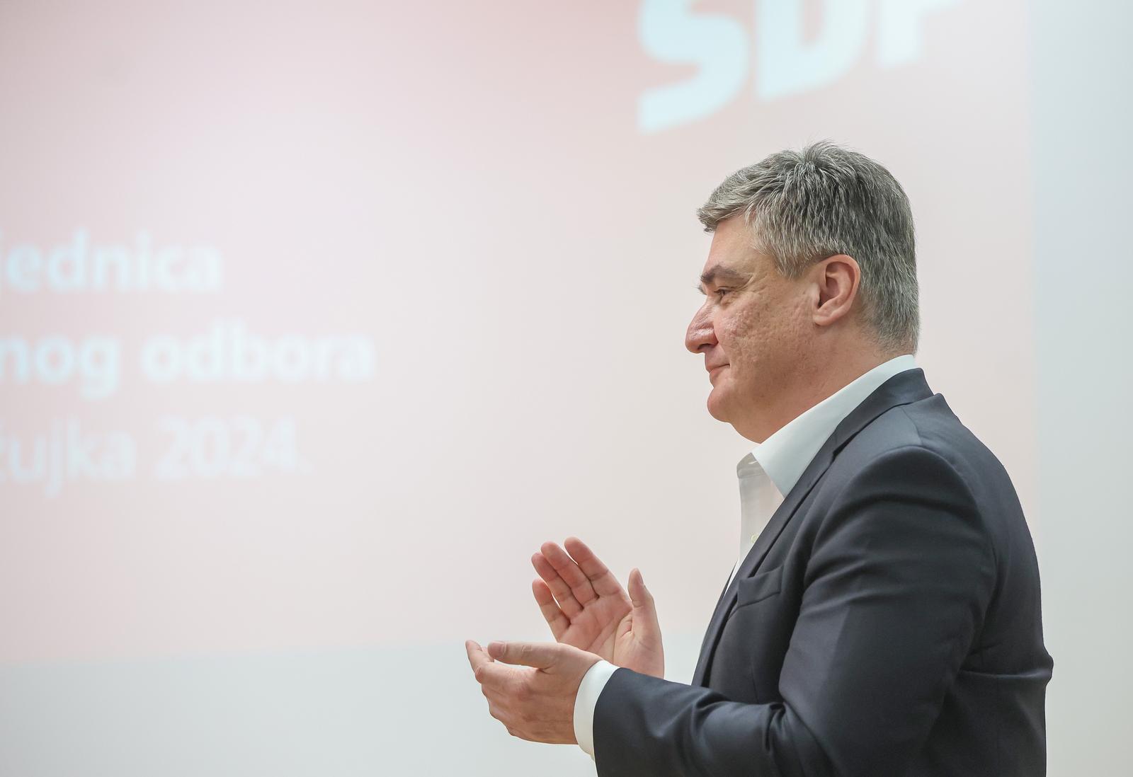 16.03.2024., Zagreb - U sredisnjici SDP-a odrzana je sjednica Glavnog odbora SDP-a na kojoj su se obratili Predja Grbin i predsjednik Zoran Milanovic. Photo: Sanjin Strukic/PIXSELL