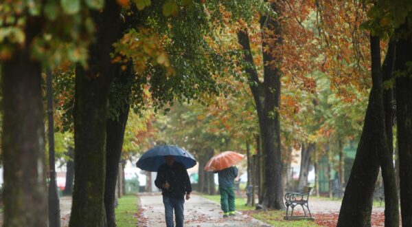 17.09.2024., Karlovac - Kisno  prijepodne u parkovima koji su poprimili boje jeseni Photo: Kristina Stedul Fabac/PIXSELL